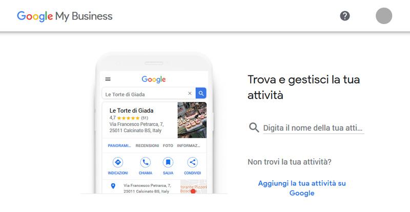 Trova azienda su Google My Business