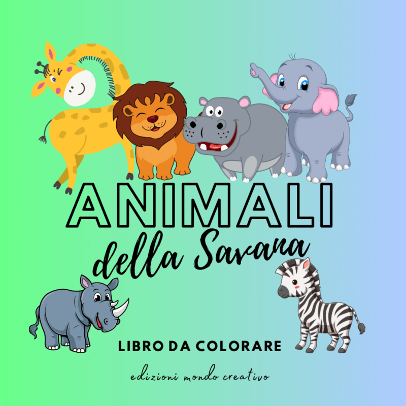 Libro da colorare: Animali della Savana